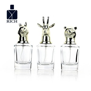 Perfume Glass Bottle 30ml With Animal Head Cap