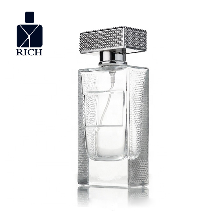 Hot sale Pretty Perfume Bottles - 60ml Embossed Side Rectangle Glass Spray Perfume Bottle With Silver T-Cap – Zeyuan