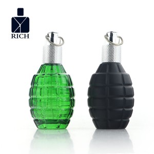 Black Green grenade shaped 100ml perfume bottle