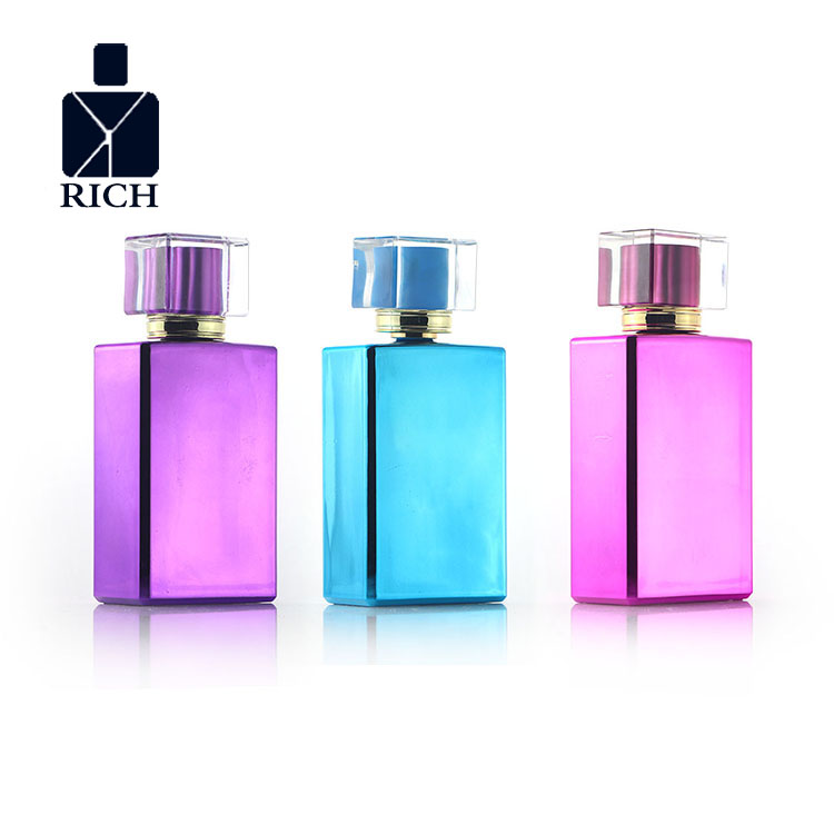 UV Purple Blue Pink 100ml square perfume bottle