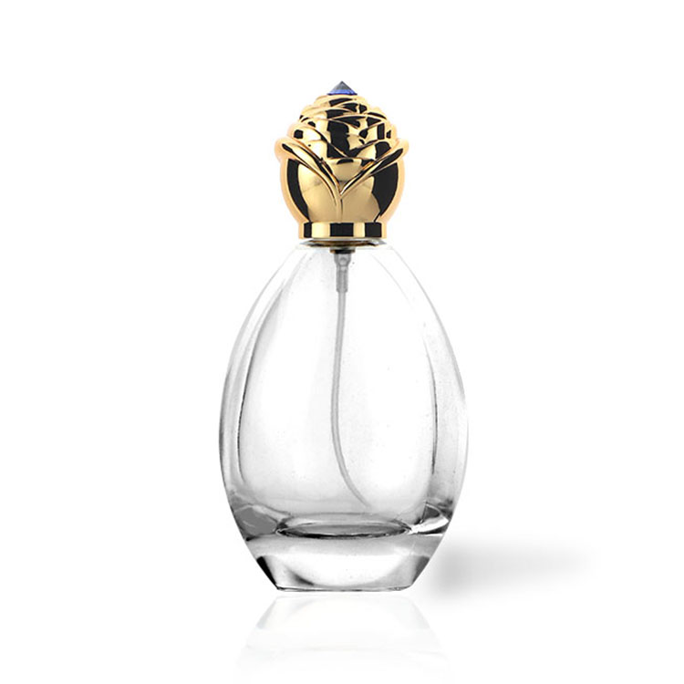 Wholesale Price Blue Bottle Perfume - Oval Perfume Bottle With Zinc Alloy Flower Cap – Zeyuan