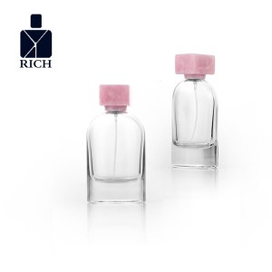 Flat Dome Glass Perfume Bottle Resin Cap 100ml