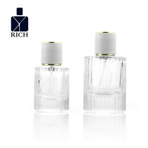 Custom Logo 30ml 50ml Embossed Cylinder Perfume Bottle