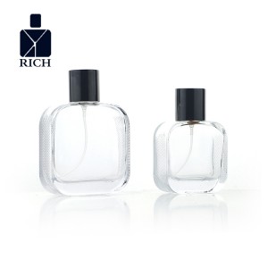 50ml Embossed Side Flat Sqaure Perfume Bottle
