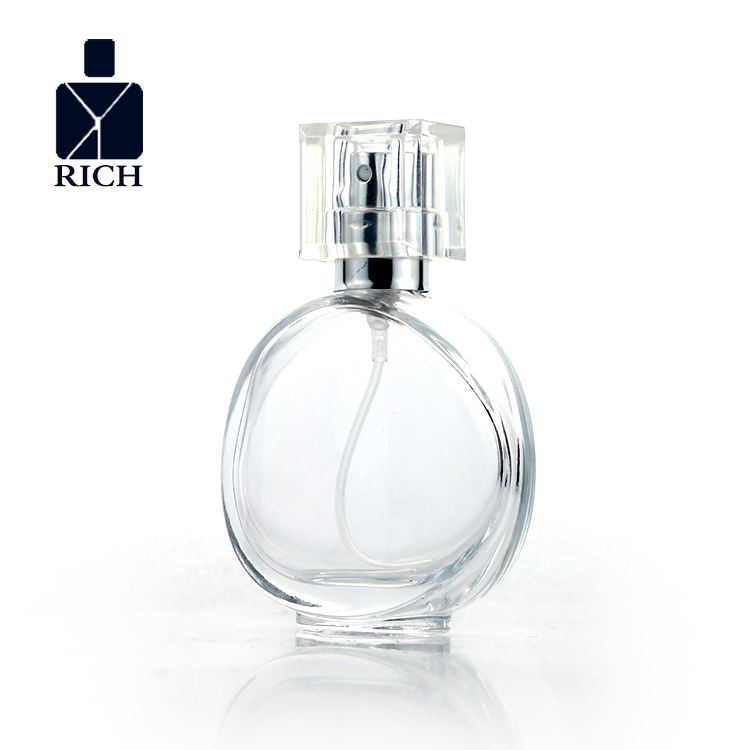 Wholesale Price Blue Bottle Perfume - 30ML Flat Round Glass Perfume Bottle – Zeyuan