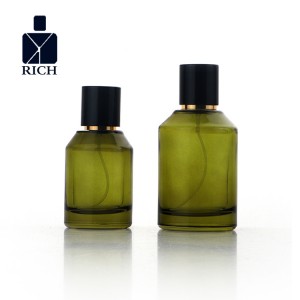 50ml 100ml Olive Green Drop Shoulder Perfume Spray Bottle