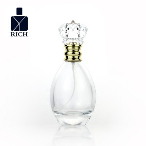 100ml Luxury Egg Shape Glass Perfume Bottles With Crown Cap