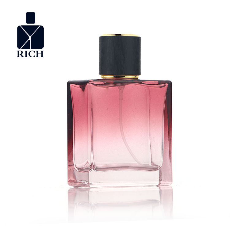 Hot Sale for Refillable Perfume Spray Bottle - Colour Custom 50ml Square Perfume Bottle With Wood Grain Plastic Cap – Zeyuan
