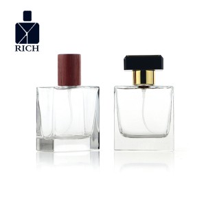 1.7FL.OZ Clear Polished Square Cologne Bottles