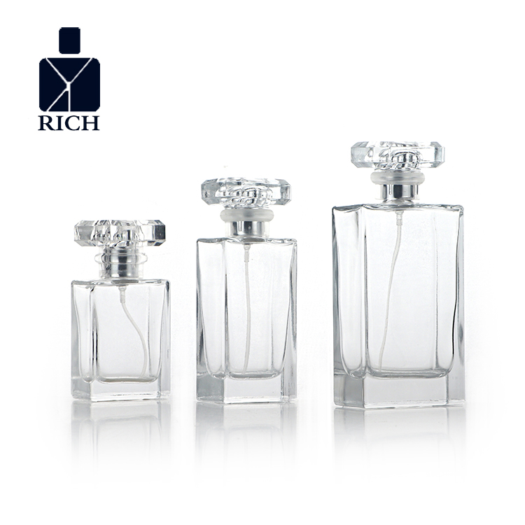 30ml 50ml 100ml Rectangle Perfume Bottle With Glass Cap