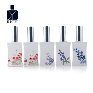 30ml Thin Waist Glass Luxury Flower Painting Perfume Bottle