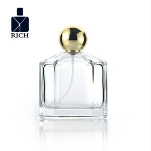 Octahedron Perfume Bottle With Gold Ball Cap