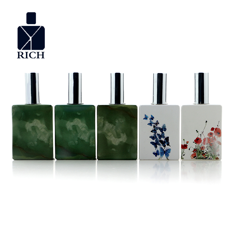Best quality Oval Shaped Perfume Bottle - Green WhiteSquare Refil Perfume Bottle 30ml – Zeyuan