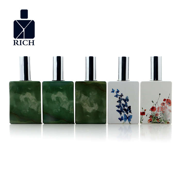 Green White  Square Refil Perfume Bottle 30ml